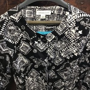 💚3/$25 Coldwater Creek size 10 black and white blazer